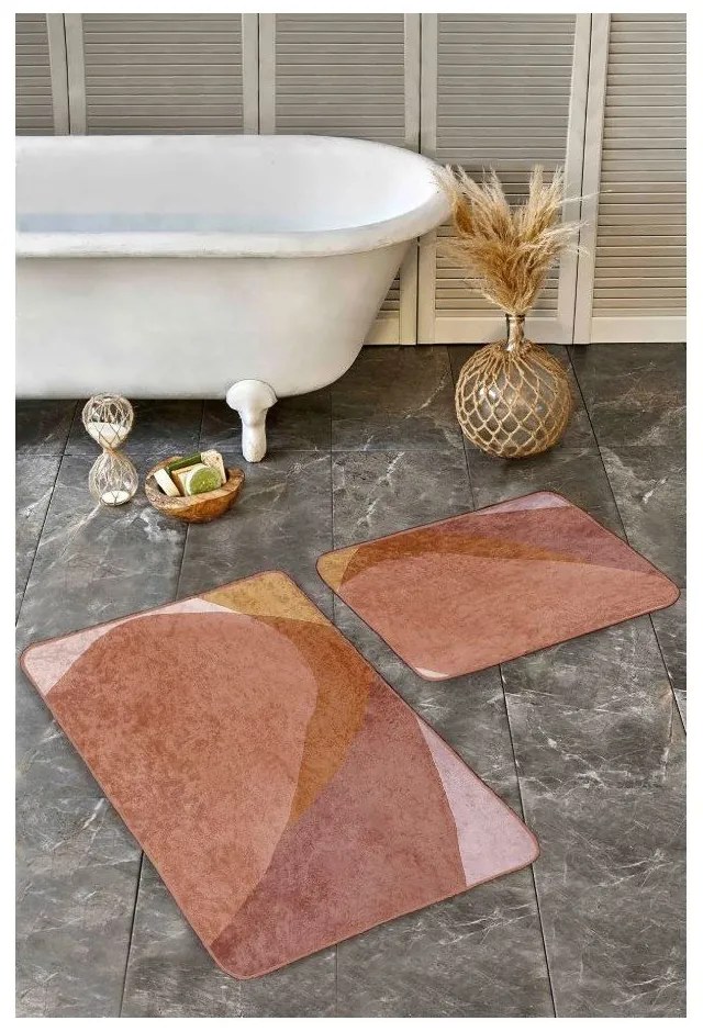 Covorașe de baie maro 2 buc. din catifea 60x100 cm – Mila Home