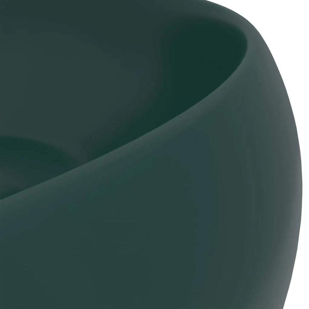 Chiuveta baie lux verde inchis mat 40x15 cm ceramica rotund matte dark green