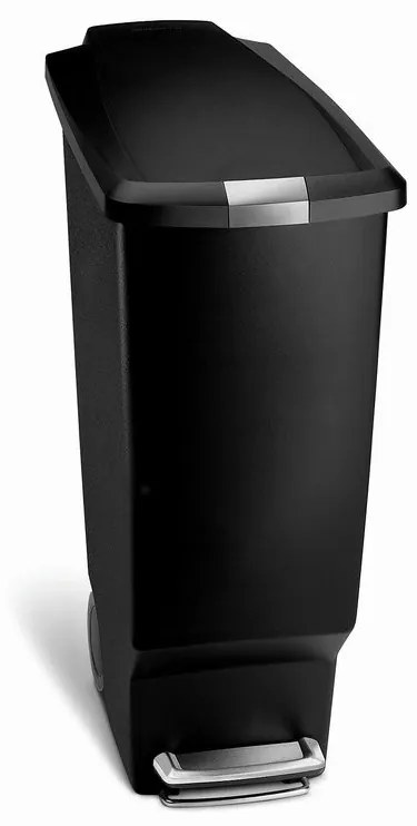 Coș pedală îngust 40 l, plastic negru, negru