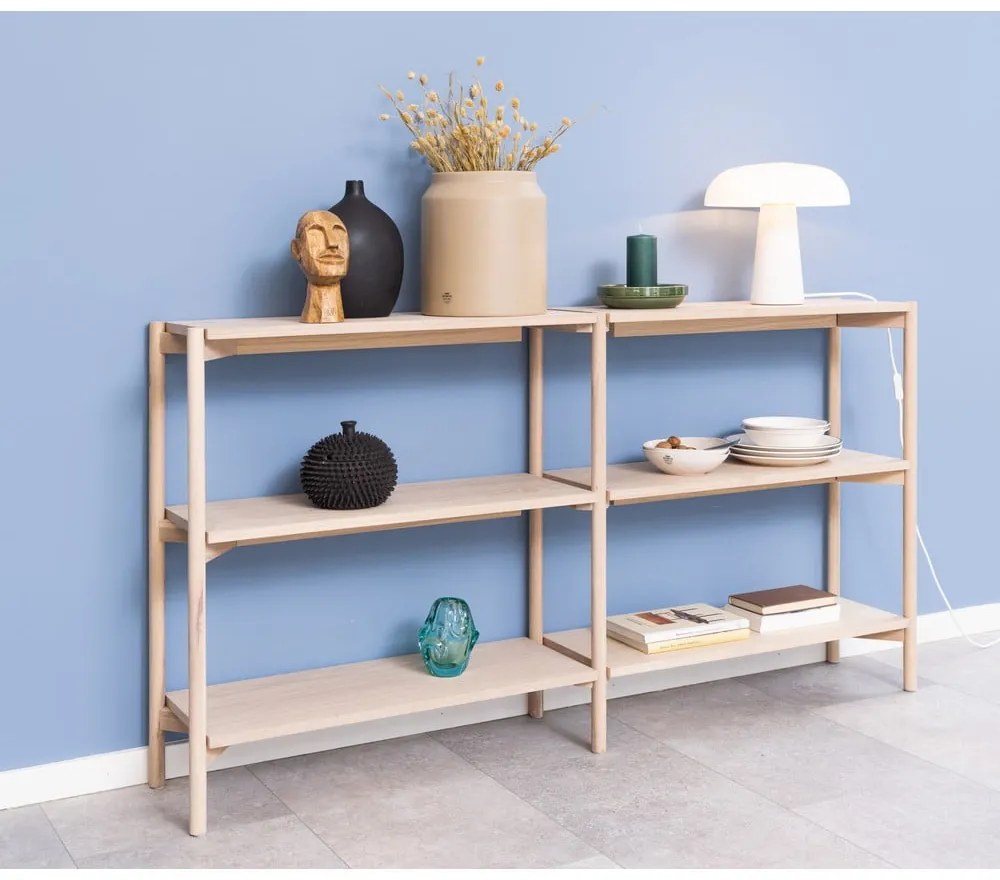 Bibliotecă în culoare naturală cu aspect de lemn de stejar 169x88x30 cm Braidwood – Actona