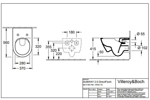 Vas WC suspendat Villeroy &amp; Boch, Subway 2.0, direct flush, alb alpin