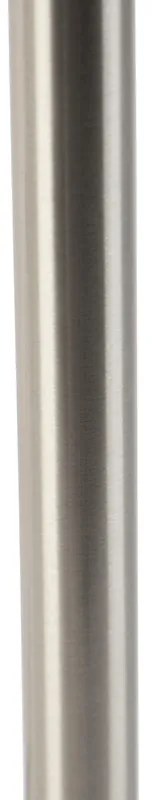 Lampă de masă clasică din oțel cu abajur plisat alb 35 cm - Simplo