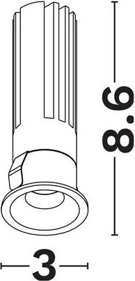 Mini Spot incastrabil LED 5W 3000K Baculus alb