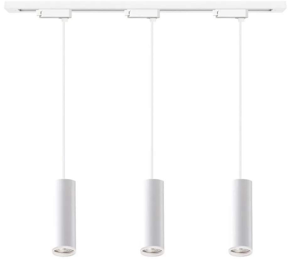 Pendul cu cablu pentru sistem de șină PIPE, 3xGU10/10W/230V, alb