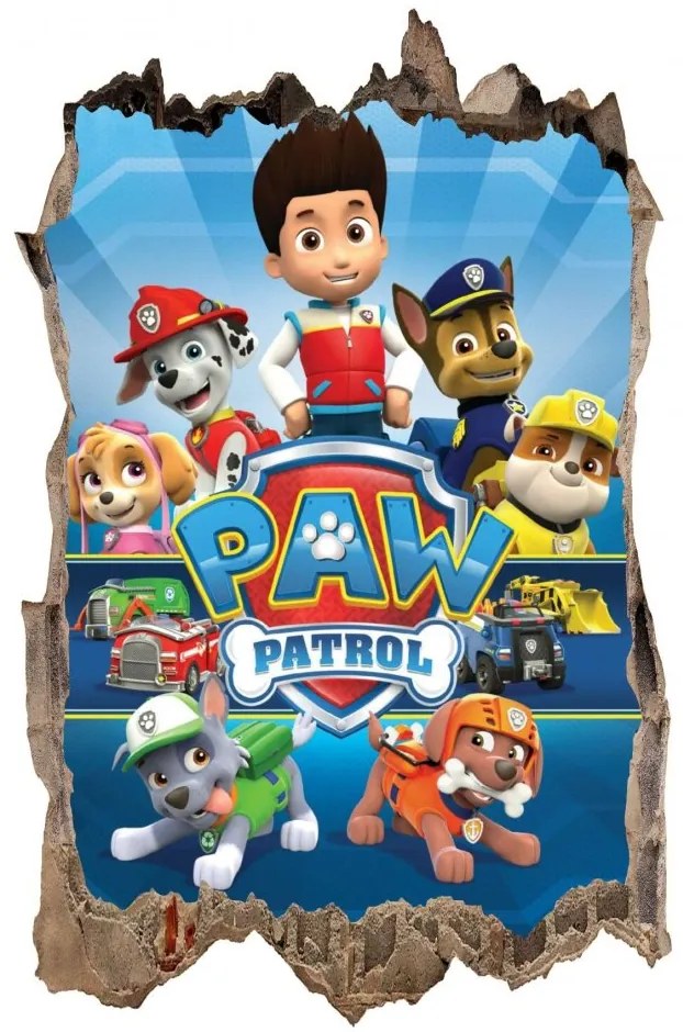 Autocolant de perete Paw Patrol 3D