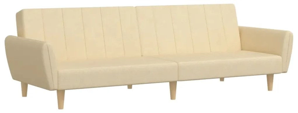 337526 vidaXL Canapea extensibilă cu 2 locuri, crem, textil