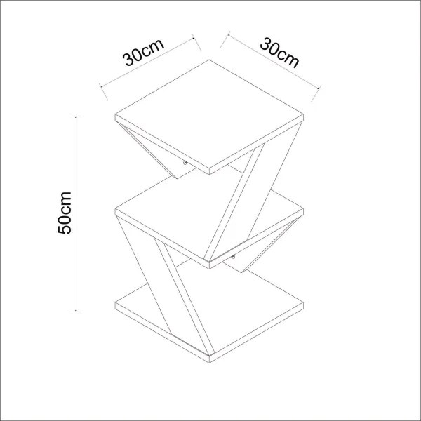 Măsuță laterală ALBENI 50x30 cm alb