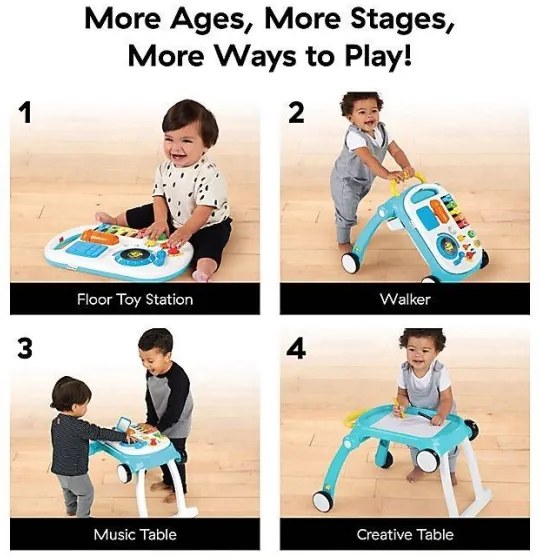 Premergător cu activități 4 în 1 MUSICAL MIX ‘N ROLL Baby Einstein