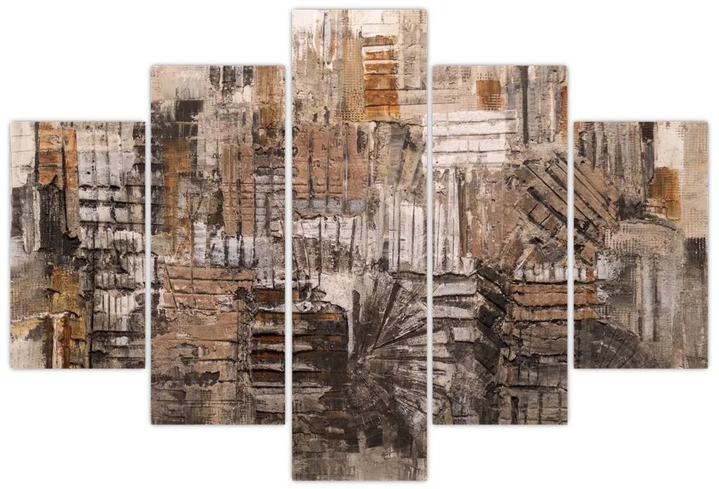 Tablou - Abstract, nuanțe maro (150x105 cm)