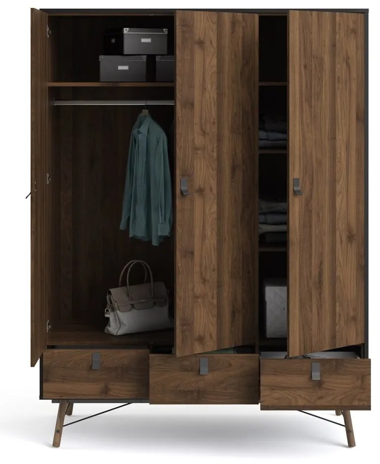 Șifonier Tvilum Ry, maro închis-negru