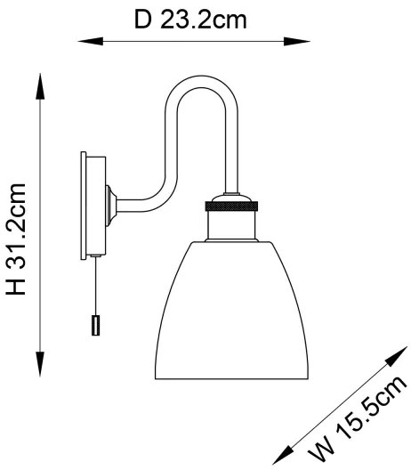Endon 95506 -Aplica de perete pentru baie PIPER 1xE27/10W/230V IP44 crom lucios