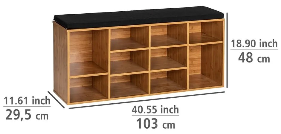 Pantofar din lemn cu șezut negru Wenko Loft