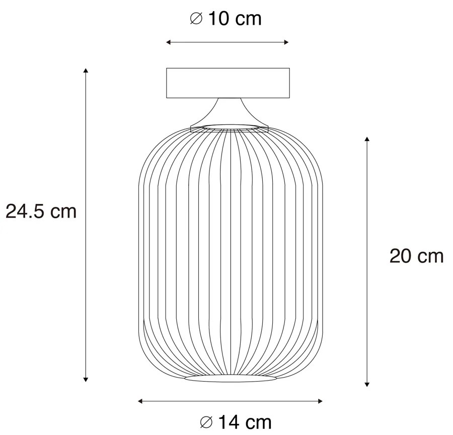 Plafoniera Art Deco neagra cu sticla fumurie - Banci