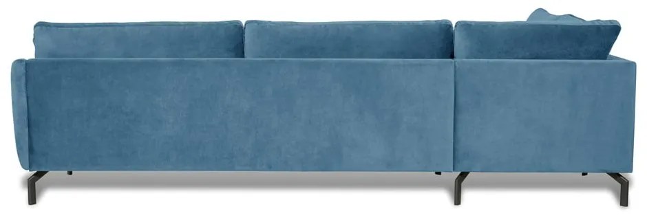 Colțar albastru din catifea (cu șezlong pe partea stângă ) Magic - Scandic