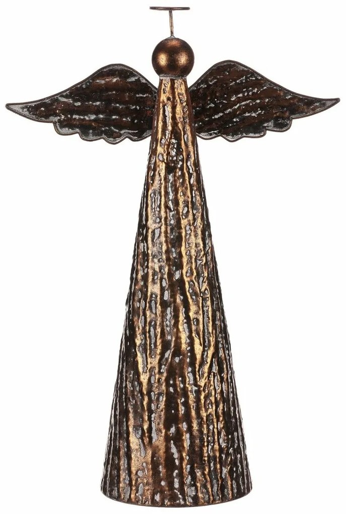 Decorație metalică de Crăciun pentru așezat Înger, mărime XL, cupru