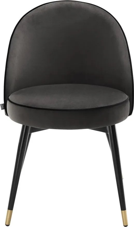 Set de 2 scaune elegante design LUX Cooper, catifea gri inchis 113125 HZ