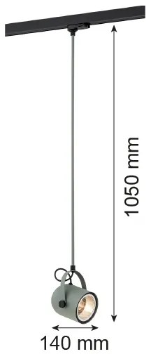 Lustră pentru sistem de șină Argon 4313 NET 1xE27/15W/230V verde