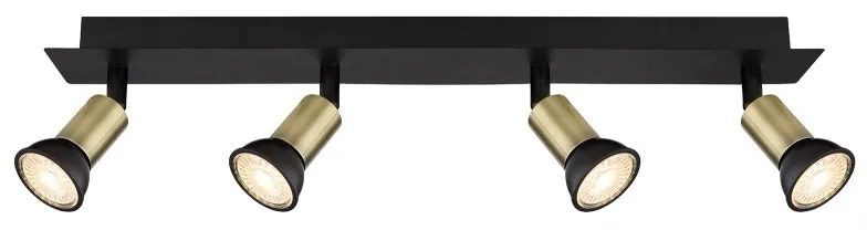 Plafoniera 4L design modern Drew negru, auriu