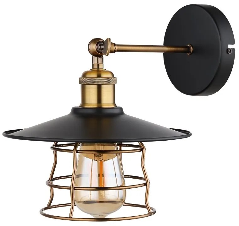 Aplica de perete design clasic Viejo negru mat, cupru