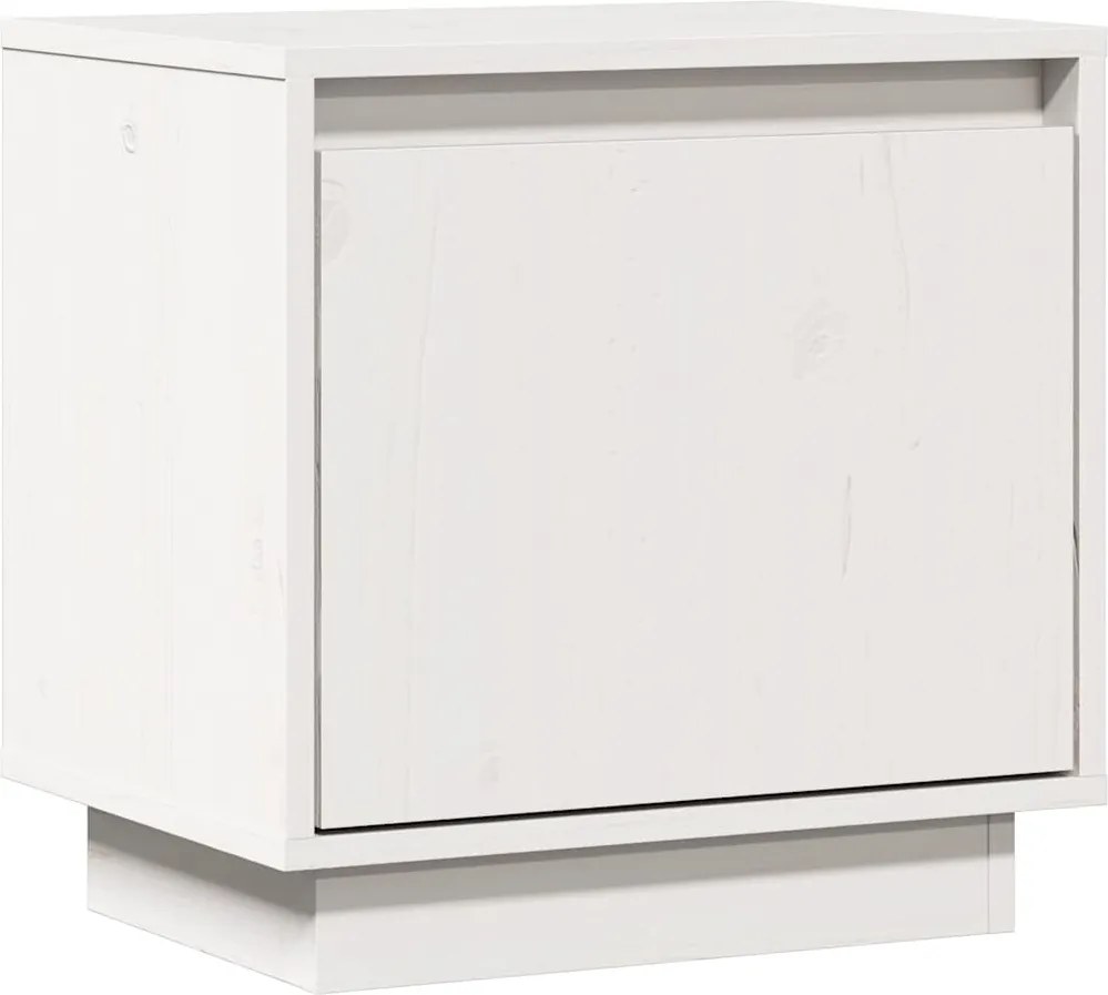 vidaXL Noptieră, alb, 40x30x40 cm, lemn masiv de pin