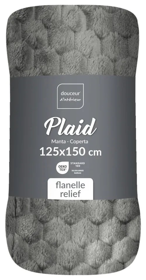 Pătură gri din microflanel 125x150 cm Mini Frosty – douceur d'intérieur