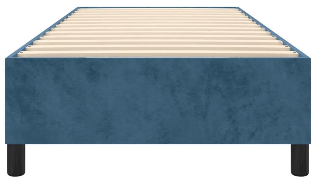 Cadru de pat box spring, albastru inchis, 90x190 cm, catifea Albastru inchis, 35 cm, 90 x 190 cm