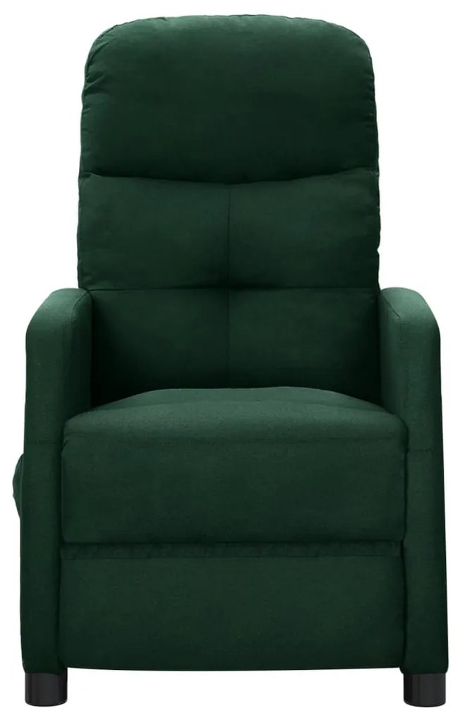 289822 vidaXL Fotoliu rabatabil, verde închis, material textil