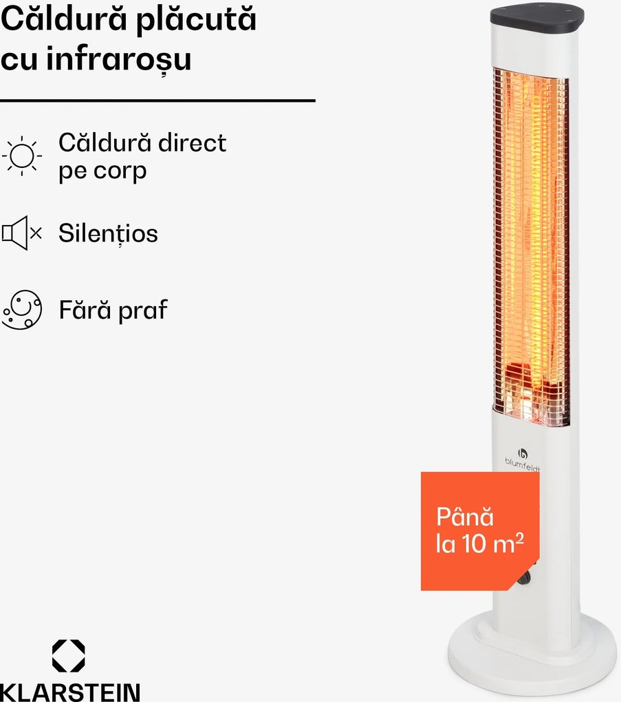 Blumfeldt Heat Guru Plus, încălzitor radiant pentru exterior, 1200 W, 3 setări de căldură, telecomandă