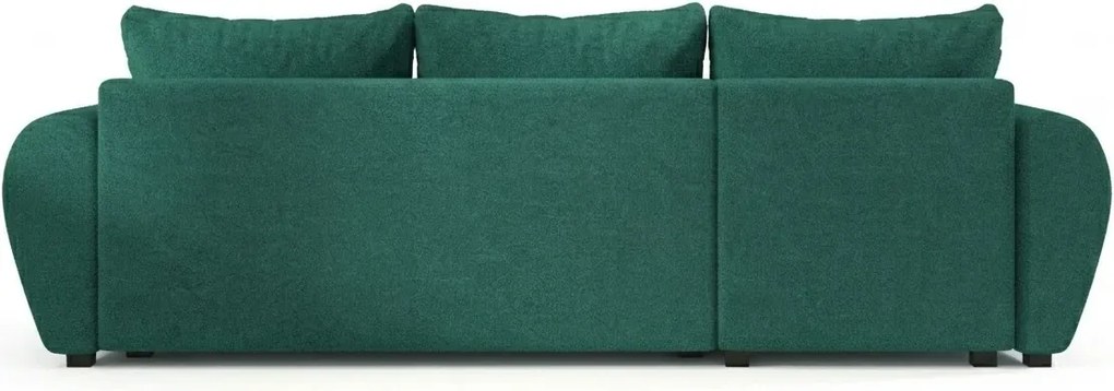 Coltar extensibil reversibil SEVIO 246x145 cm, verde sticla + 2 pernite GRATUIT