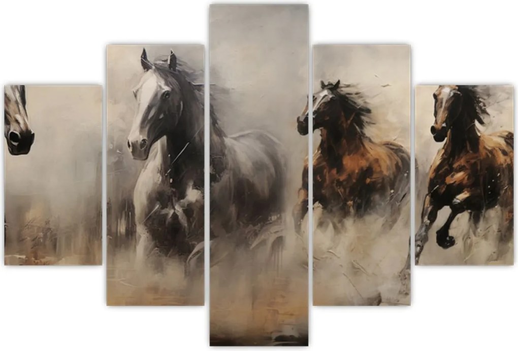 Tablou - Pictură în ulei de cai (150x105 cm)