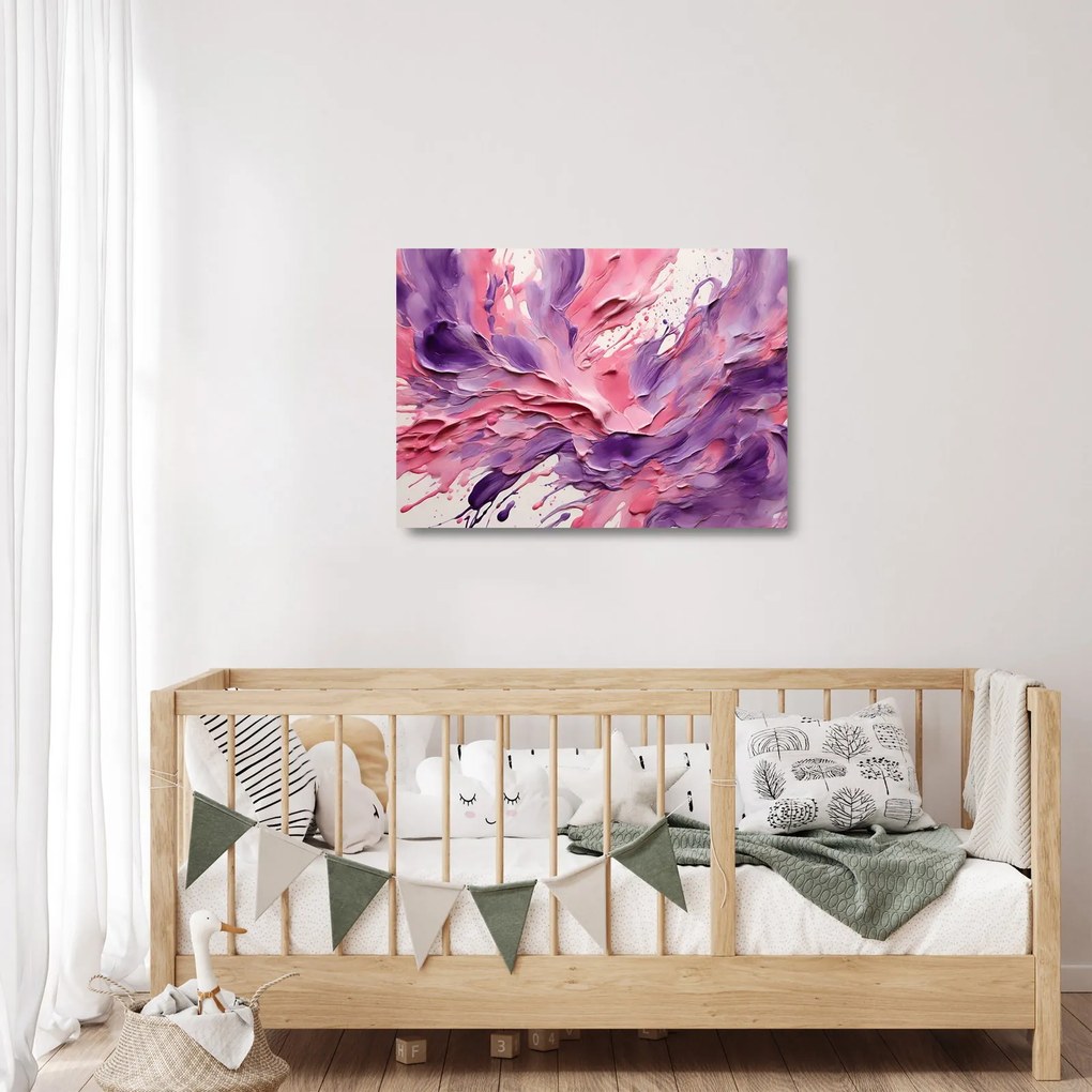 Tablou pe sticlă - Abstracție romantică (70x50 cm)