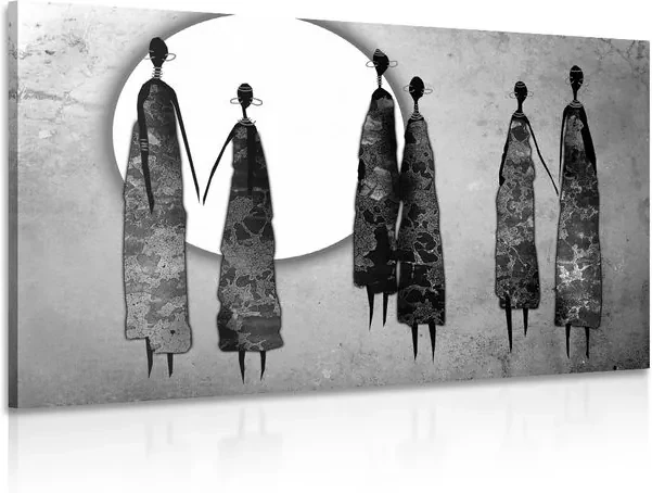 Tablou femeile africane în design alb-negru