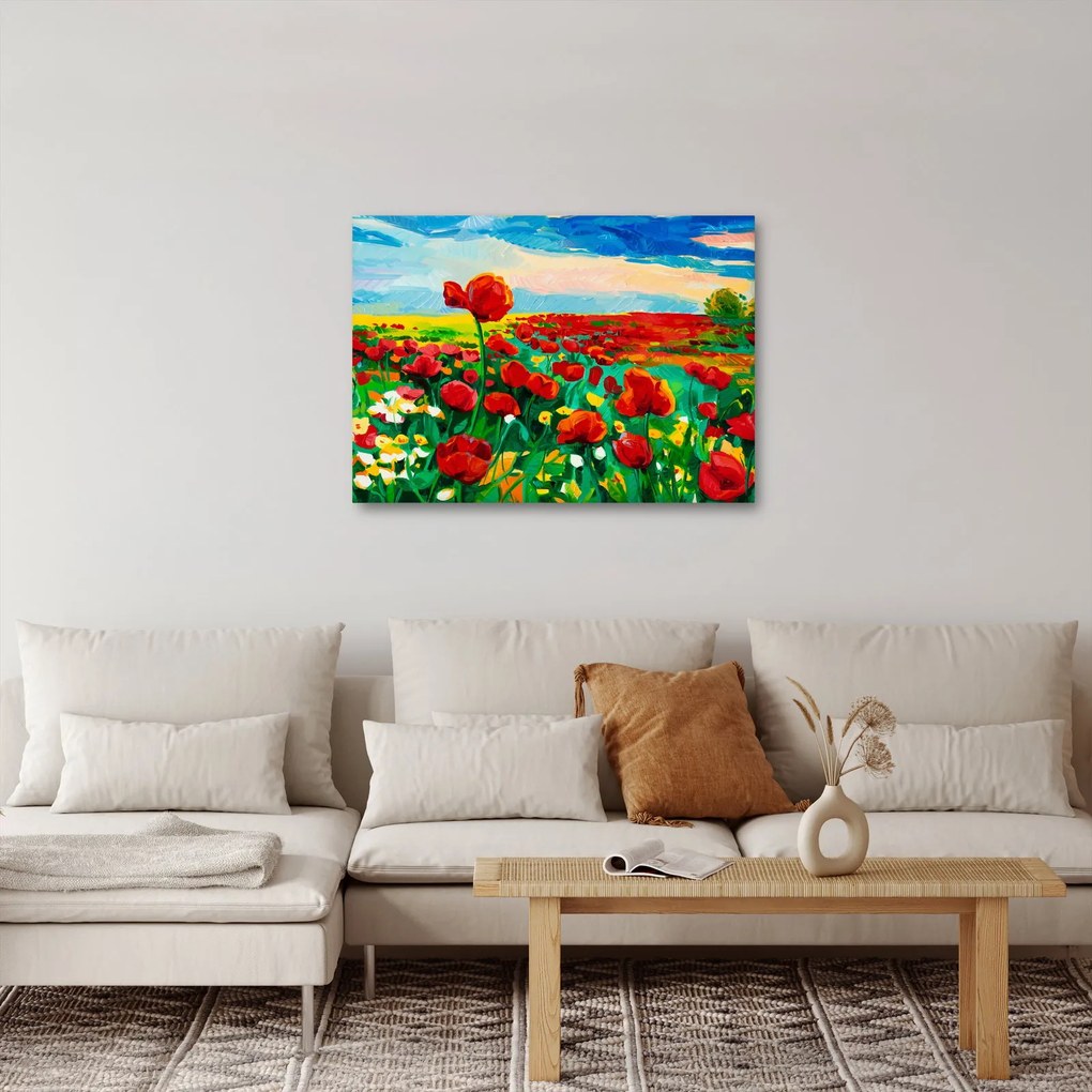 Tablou - Câmp cu maci (70x50 cm)