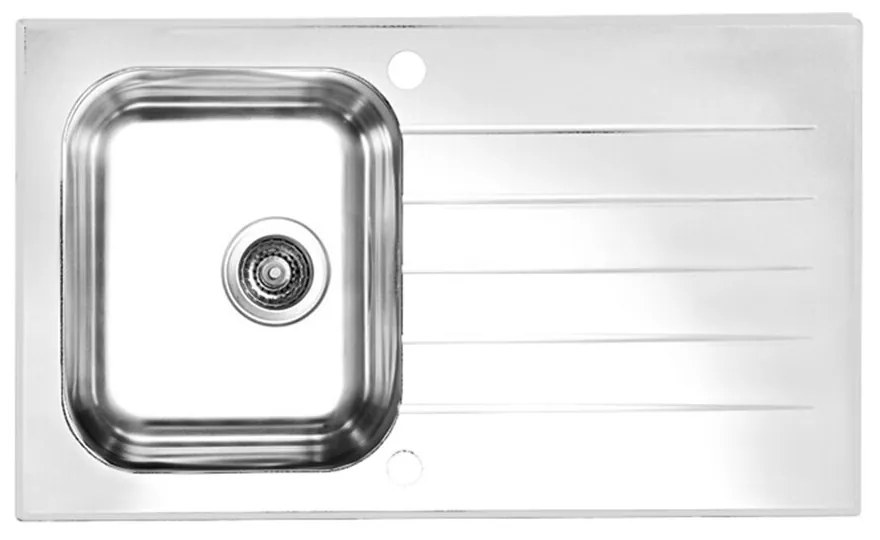 Chiuveta inox Alveus Glassix 10 inox - alb 86x50 cm