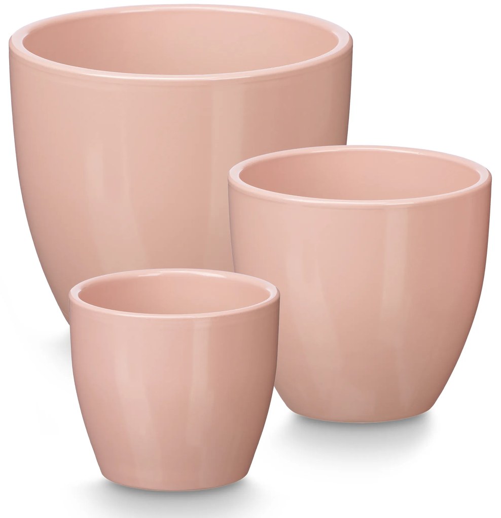 Set ghivece rotunde cu flori Ø 14, 17, 22 cm