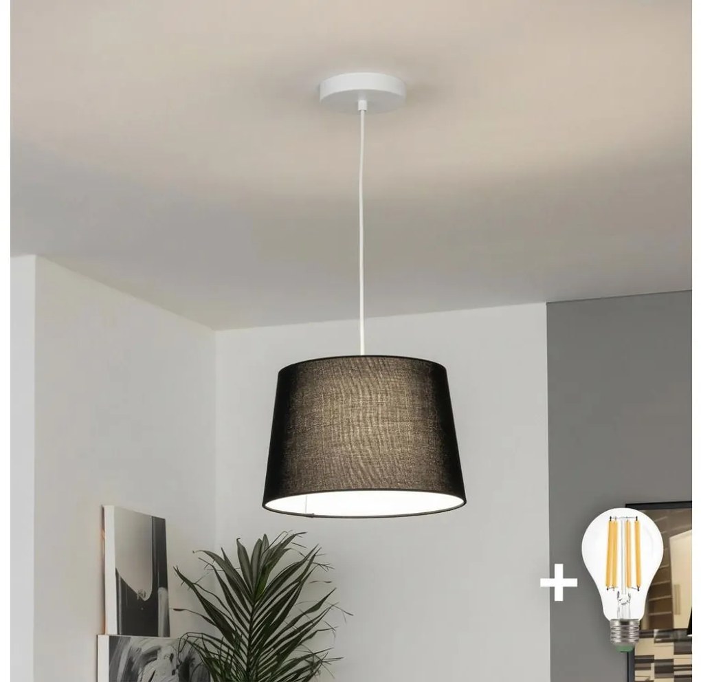 Brilagi - Pendul LED CERIA pe cablu, 1x E27, 40 W, 230 V, Ø 30 cm, negru