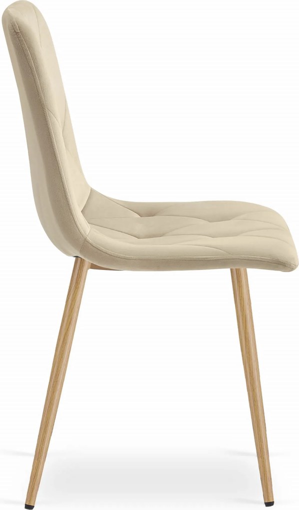 OFERTA Scaun de masa din catifea bej deschis LIBRA a II-a calitate