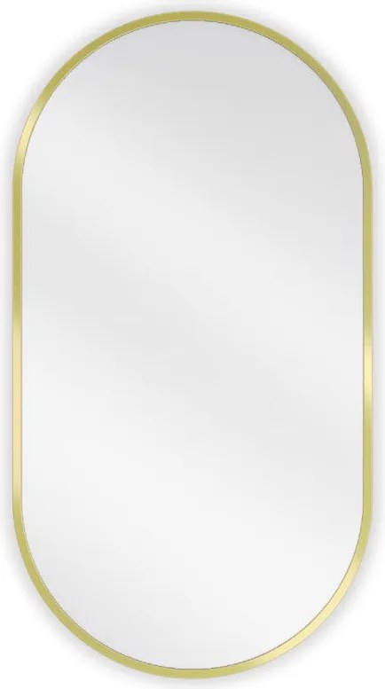 Mexen Loft oglindă de baie ovală 75 x 40 cm, ramă aurie - 9851-075-040-000-50