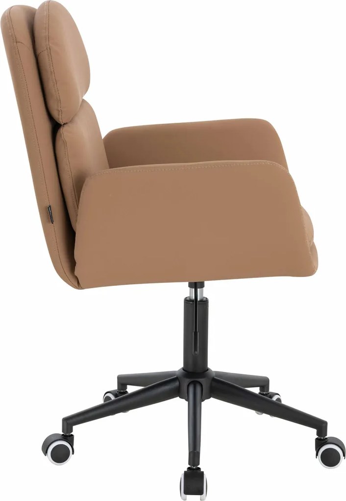 HR480K Scaun Caramel Piele Ecologica Premium Soft cu Bază Neagră