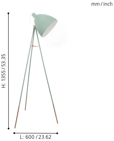 Lampadar Eglo 49342 DUNDEE 1xE27/60W/230V