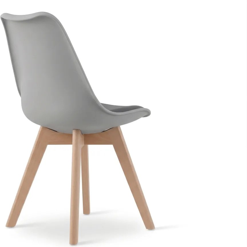 Scaun GRI BALI MARK cu picioare din lemn de fag, sezut gri inchis