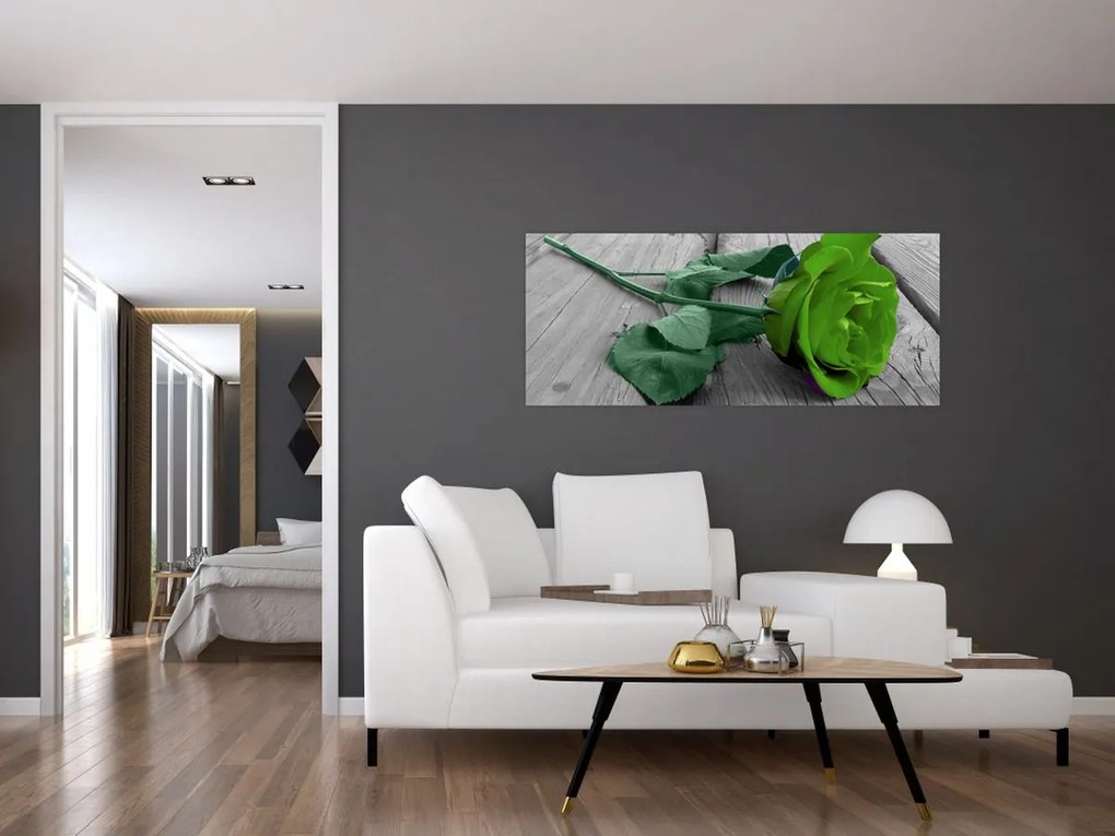 Tablou - Trandafir verde (120x50 cm)