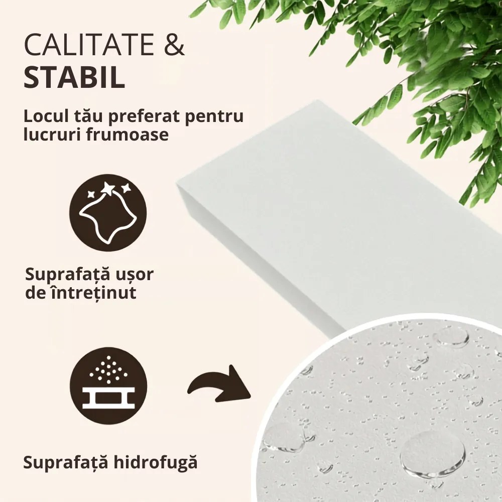 Poliță de perete FIGO + consolă, 70cm, alb Casaria