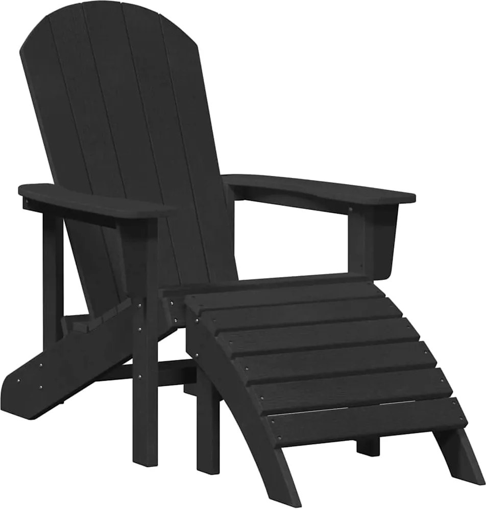 vidaXL Scaun Adirondack Negru 82 x 74 x 92 cm HDPE
