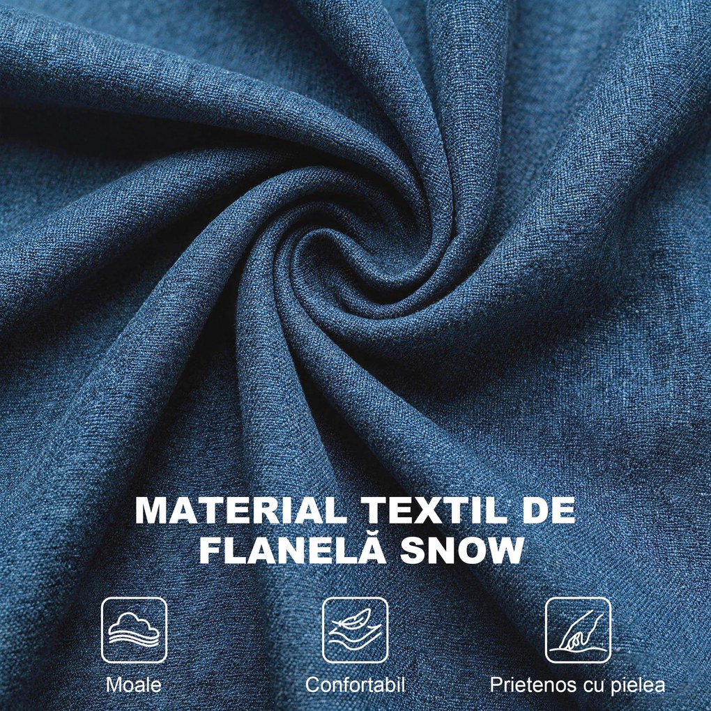 HOMCOM Scaun Decorativ Capitonat cu Spatar Inalt, Cotiere Rotunjite Captusite și Sezut cu Captuseala Groasa, Albastru | Aosom Romania