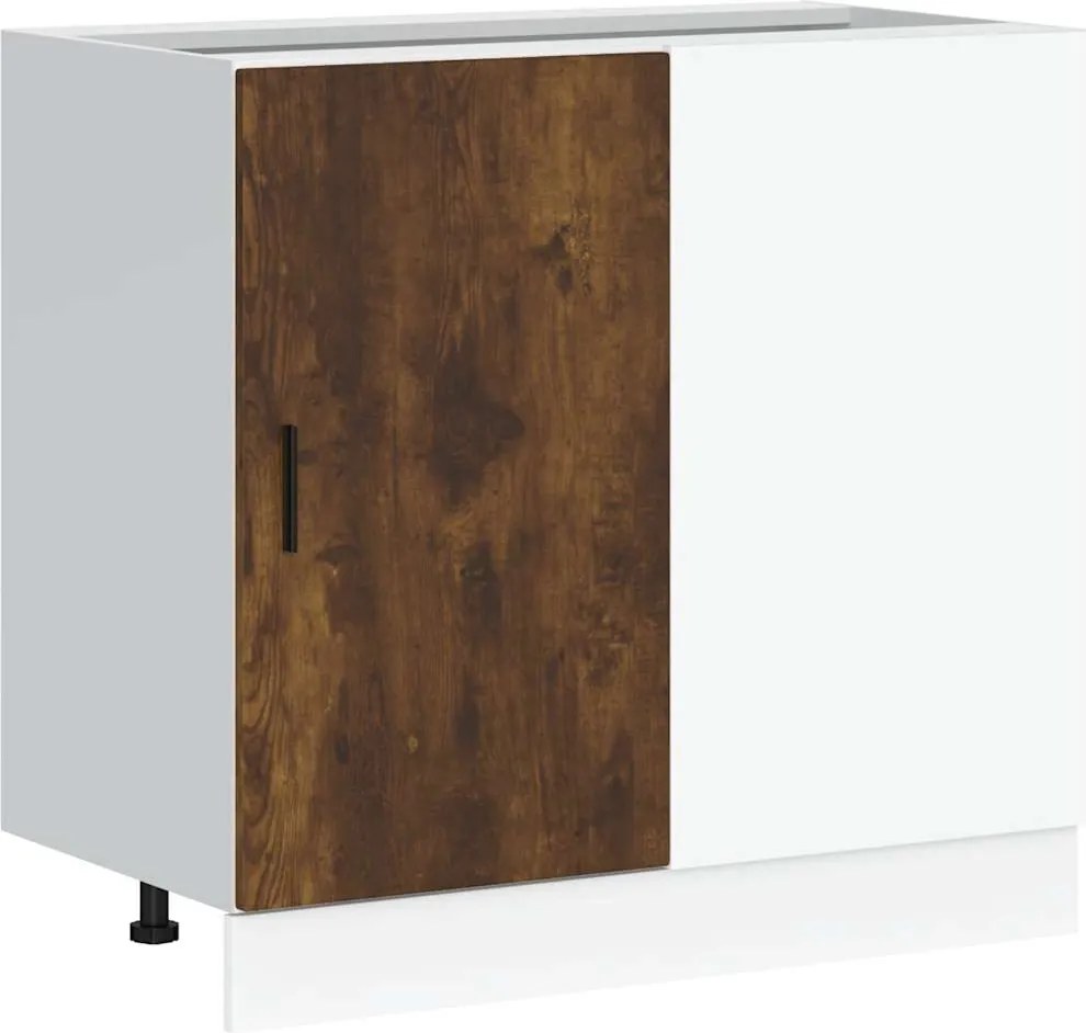 vidaXL Dulap de bază pentru chiuvetă “Lyon”, stejar afumat