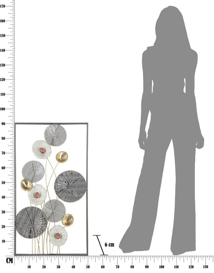 Decorațiune metalică pentru perete Mauro Ferretti Grid, 50 x 90,5 cm