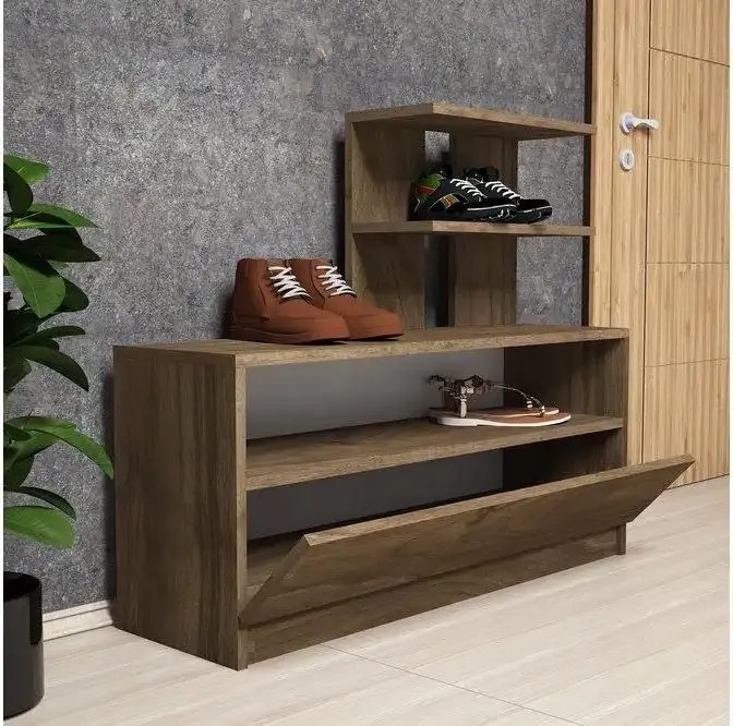 Dulap pentru pantofi, Airy Homs, maron, 100 x 81 x 29.6 cm, PAL