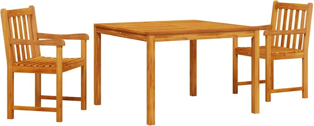 vidaXL Set de masă pentru grădină 3 pcs Maro Lemn masiv de acacia