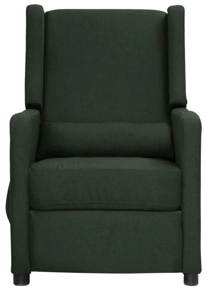 339006 vidaXL Fotoliu rabatabil, verde închis, material textil